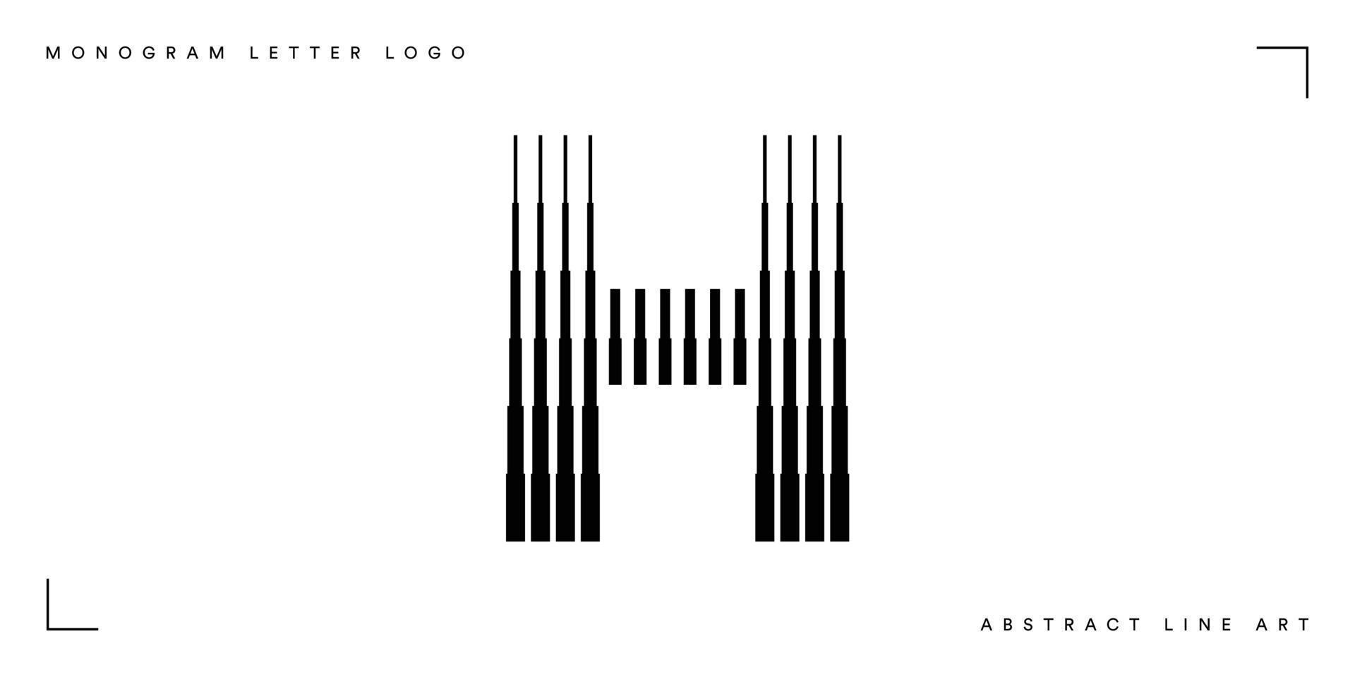 abstract lijn kunst brief h monogram logo vector