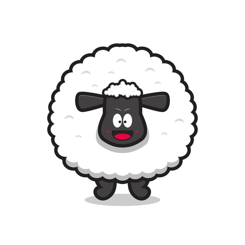 schattig gelukkig schapen mascotte karakter vector