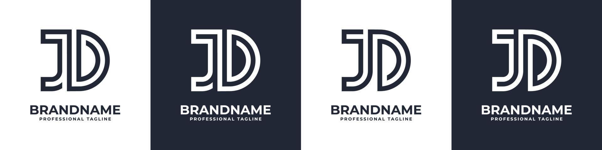 gemakkelijk jd monogram logo, geschikt voor ieder bedrijf met jd of dj voorletter. vector