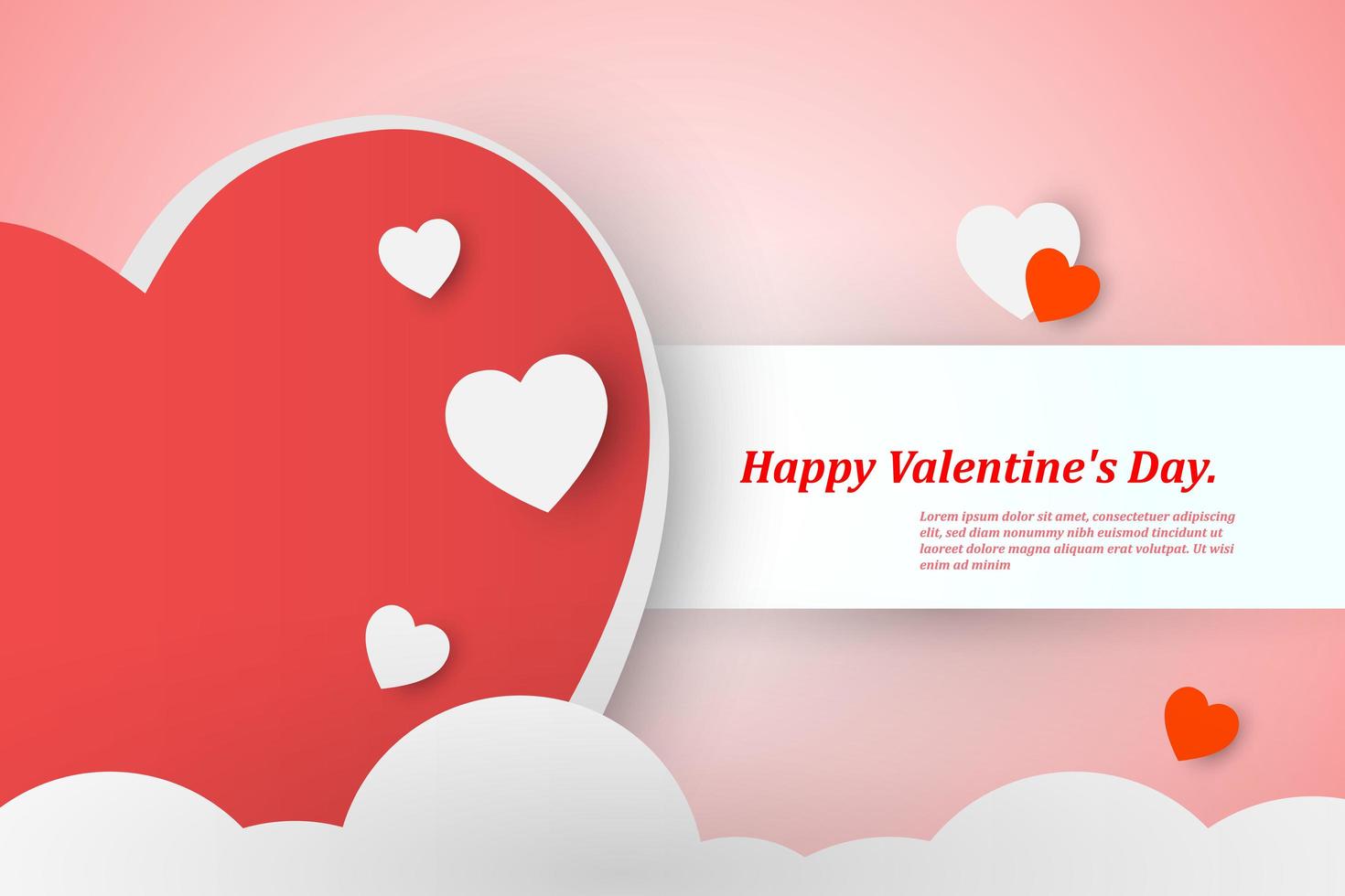 mooie Valentijnsdag achtergrond met rode en witte harten vector