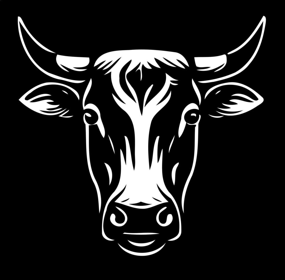 minimalistische lijn kunst stijl symbool met koe dier hoofd vector