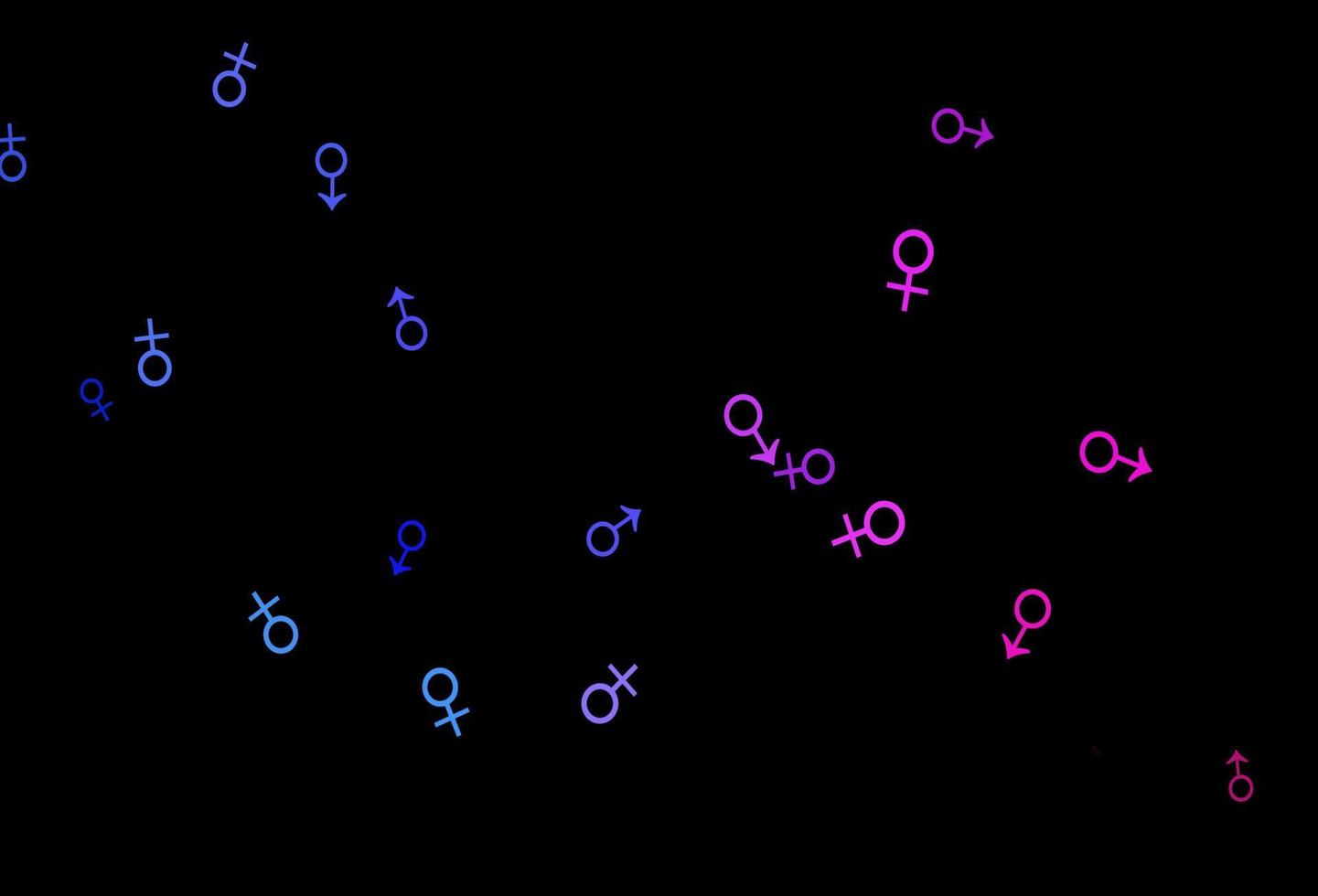 donkerblauwe, rode vectortextuur met mannelijke, vrouwelijke pictogrammen. vector