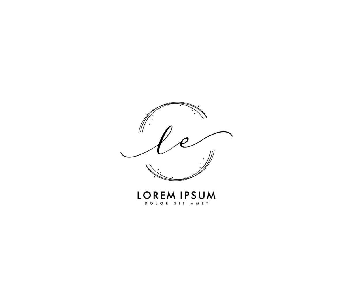 eerste le vrouwelijk logo schoonheid monogram en elegant logo ontwerp, handschrift logo van eerste handtekening, bruiloft, mode, bloemen en botanisch met creatief sjabloon vector