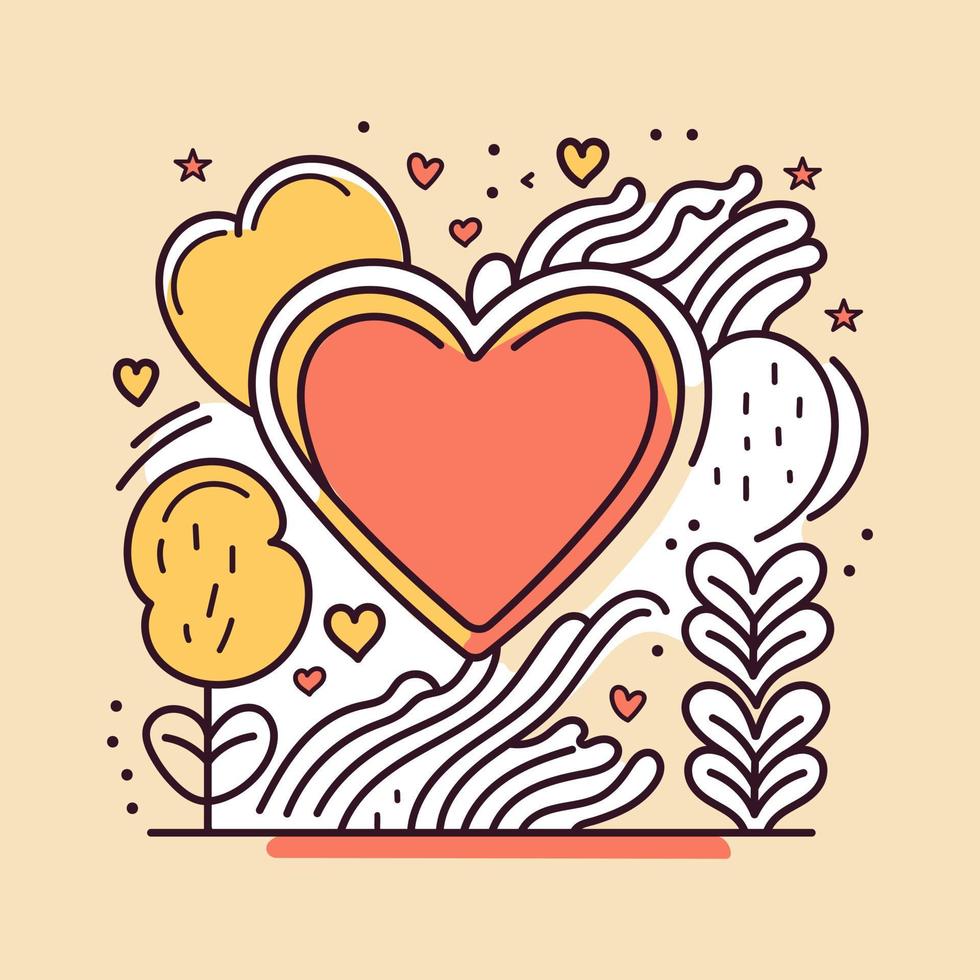 hand- getrokken valentijnsdag dag groet kaart liefde harten romance tekening tekeningen Valentijn achtergrond illustratie vector