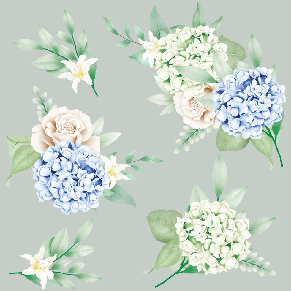 naadloos patroon bloemen hortensia waterverf vector
