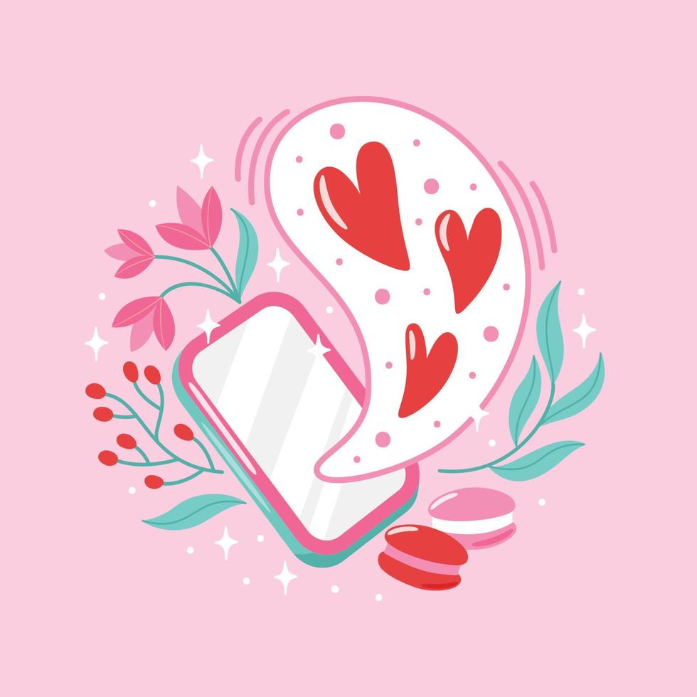 Valentijn dag illustratie met bloemen, harten en cadeaus voor Valentijn dag vector