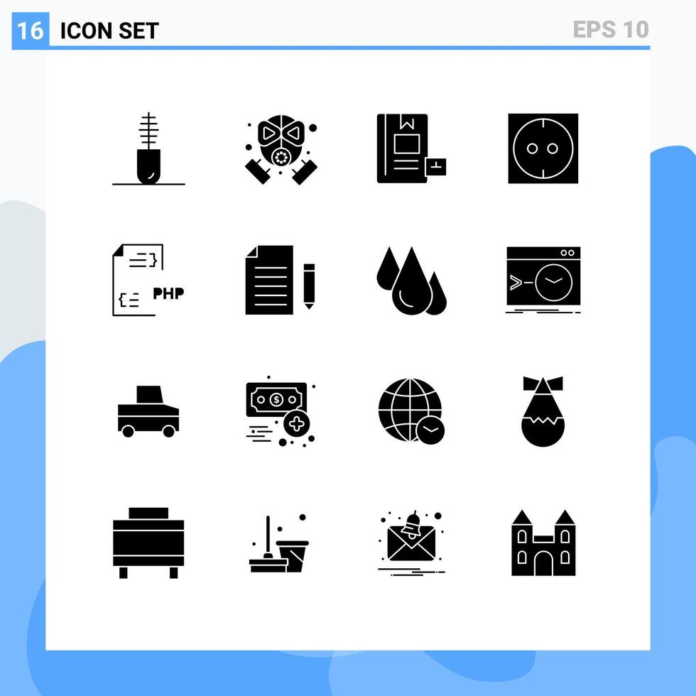voorraad vector icoon pak van 16 lijn tekens en symbolen voor ontwikkeling codering boek stopcontact aan het leren bewerkbare vector ontwerp elementen