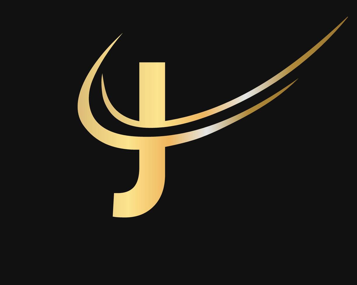 eerste monogram brief j logo ontwerp met luxe concept vector