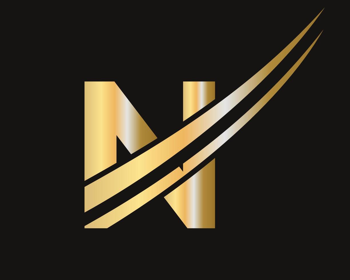 eerste brief n logo sjabloon modern en gemakkelijk ontwerp vector