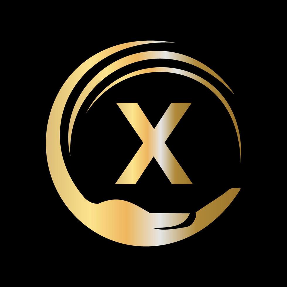 brief X eenheid liefdadigheid fundament teken. eenheid team werk logo ontwerp vector