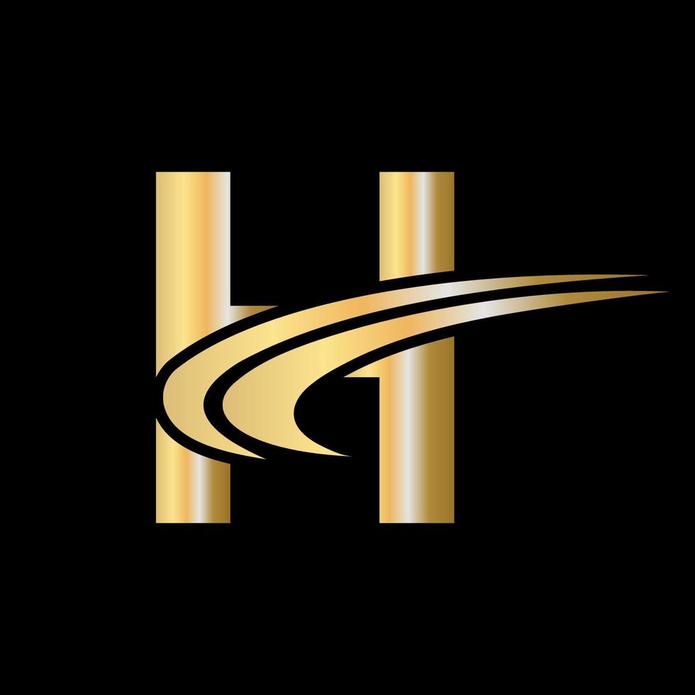 eerste monogram brief h logo ontwerp vector met luxe concept