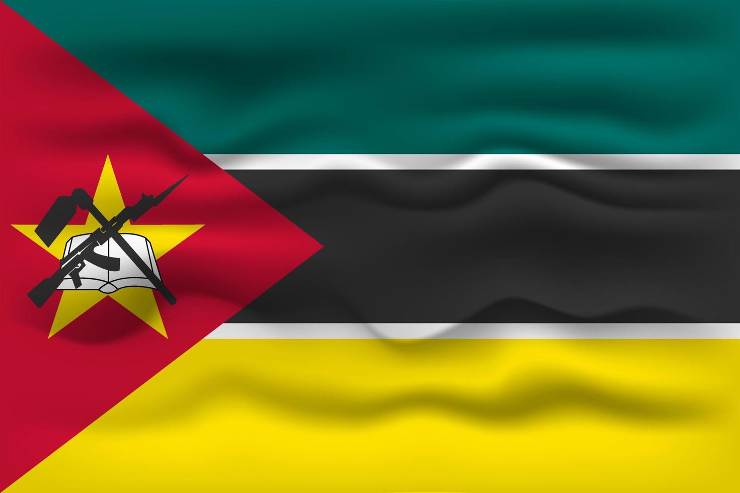 golvend vlag van de land mozambique. vector illustratie.