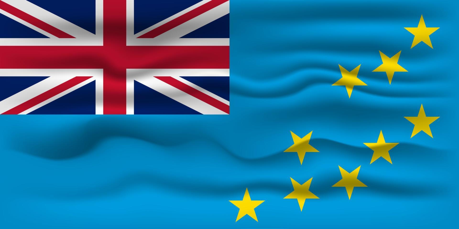 golvend vlag van de land tuvalu. vector illustratie.