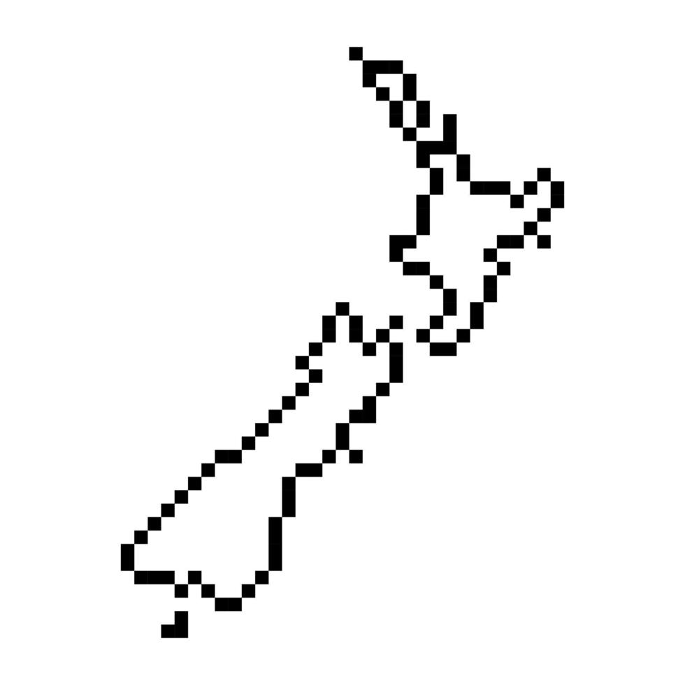 pixel kaart van nieuw Zeeland. vector illustratie.