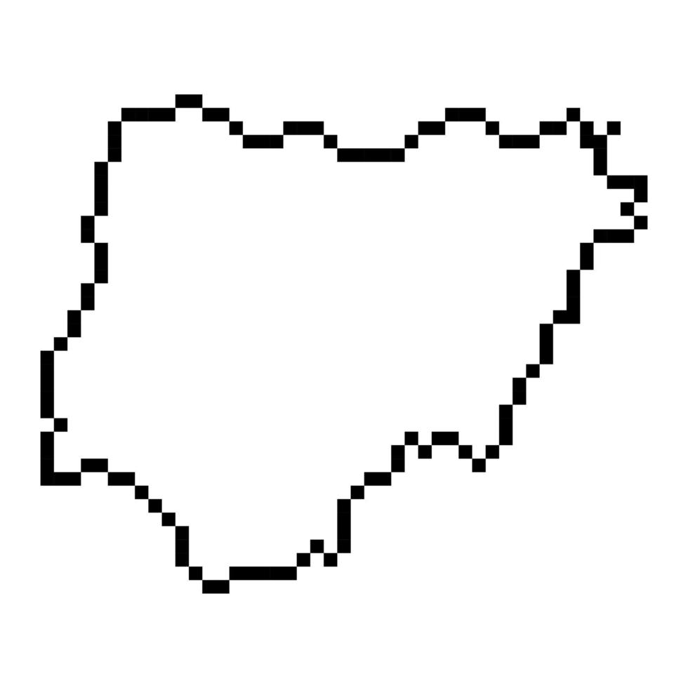 pixel kaart van nigeria. vector illustratie.