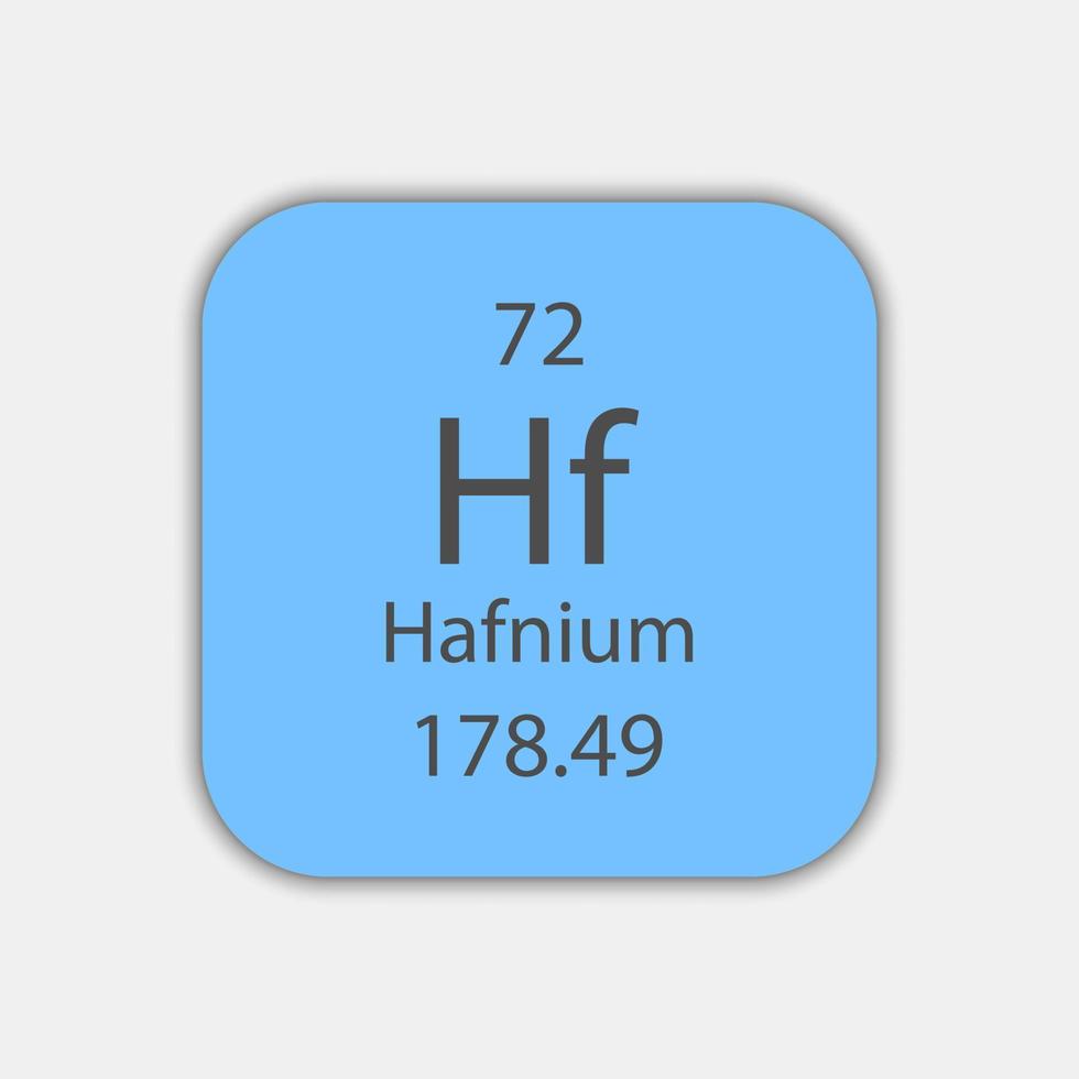 hafnium-symbool. scheikundig element van het periodiek systeem. vectorillustratie. vector