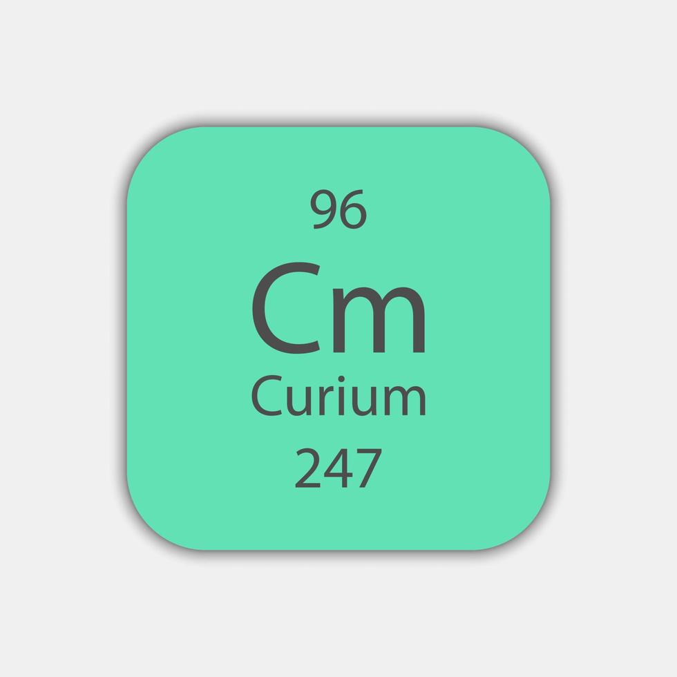 curium symbool. scheikundig element van het periodiek systeem. vectorillustratie. vector