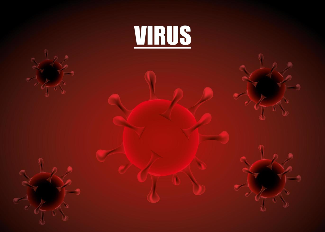 coronavirus wetenschappelijke rode vlag vector