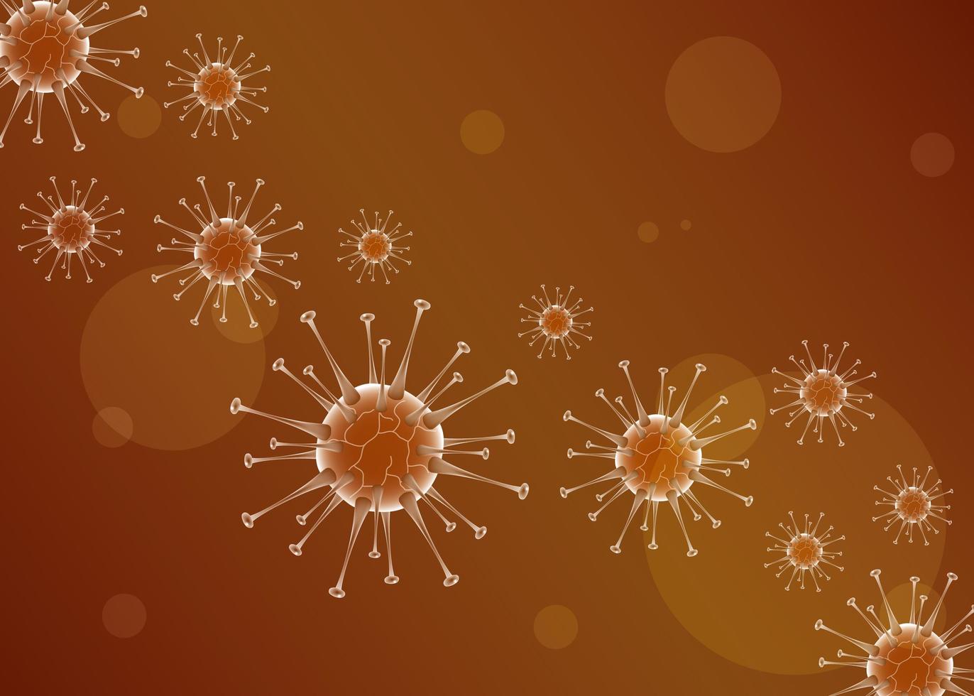 coronavirus wetenschappelijke bruine bannerachtergrond vector