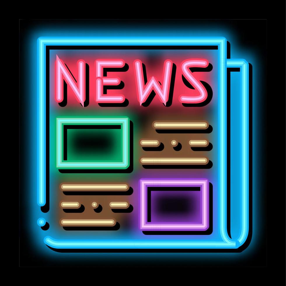 nieuws krant- neon gloed icoon illustratie vector