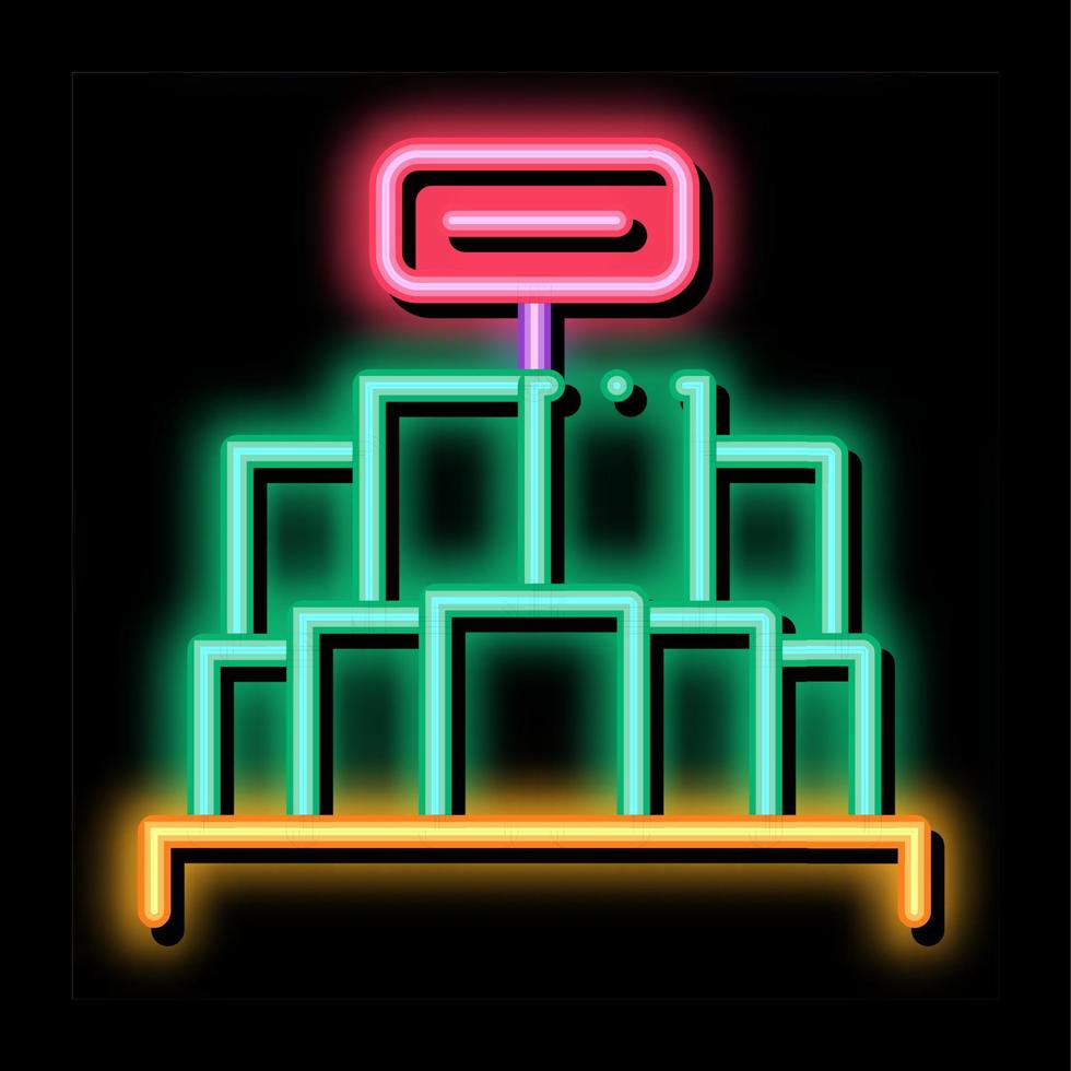 promo staan neon gloed icoon illustratie vector