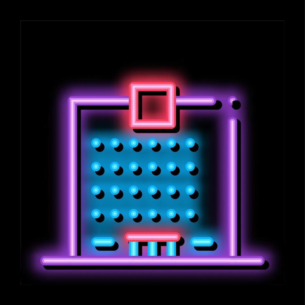 wolkenkrabber huis neon gloed icoon illustratie vector