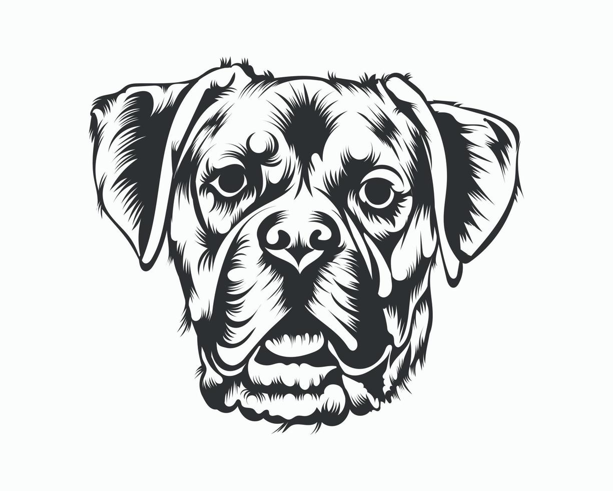 bokser hond vector illustratie, bokser hond vector Aan wit achtergrond