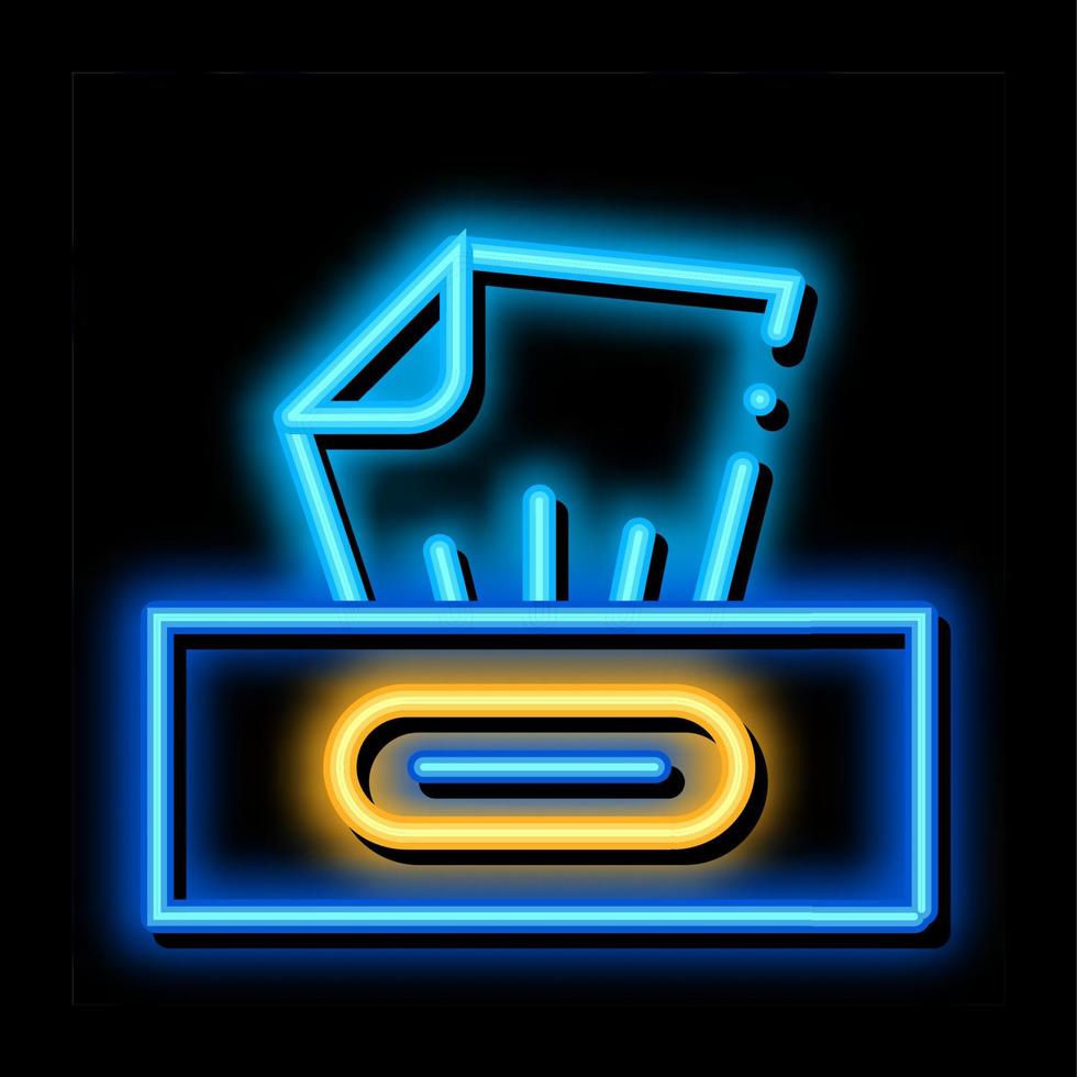 droog doekjes pakket neon gloed icoon illustratie vector