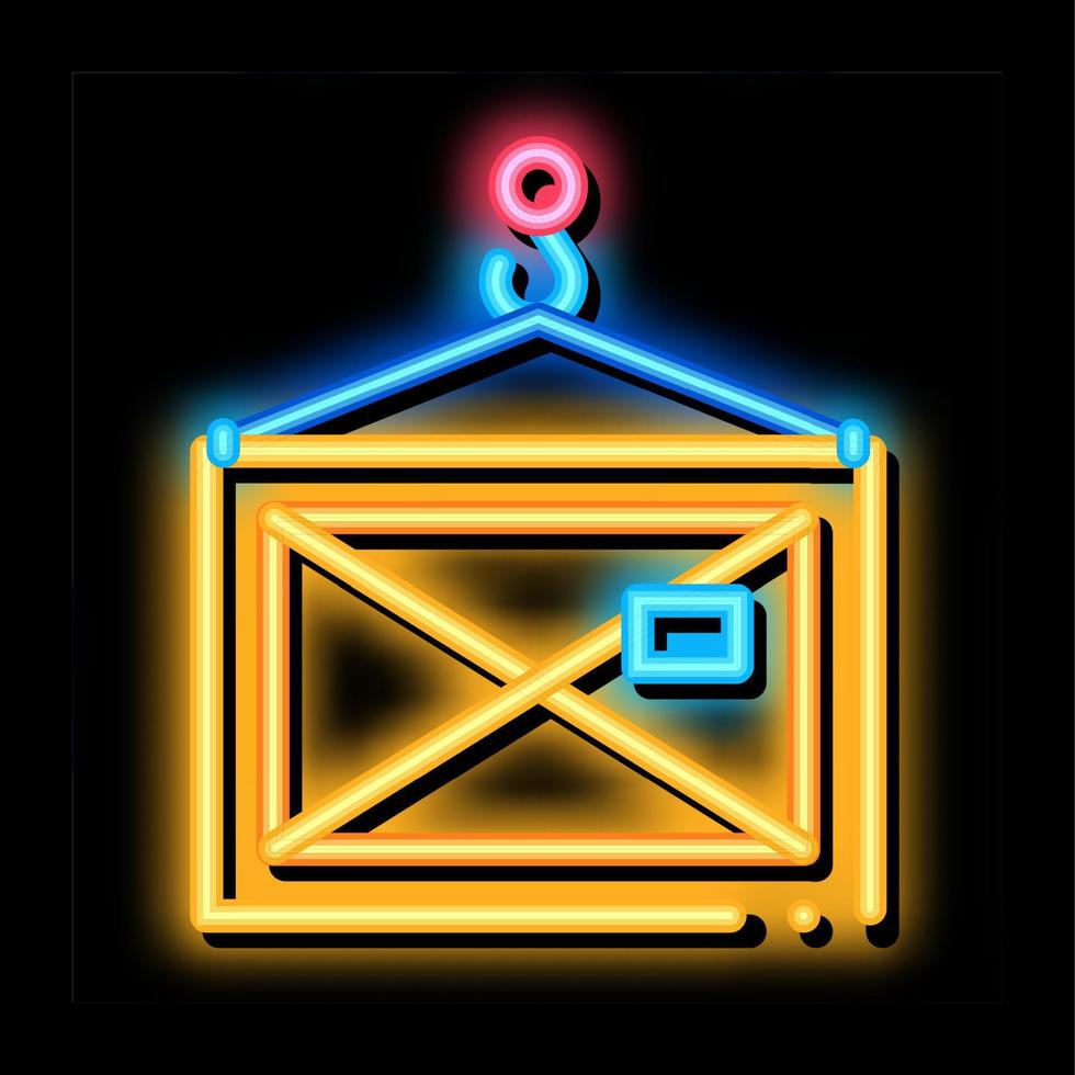 houten houder neon gloed icoon illustratie vector