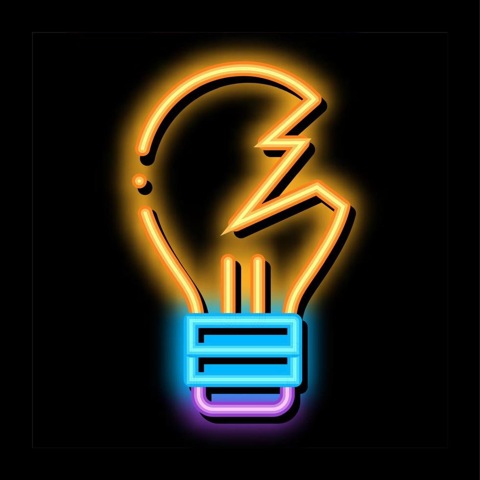 vernield gloeilamp neon gloed icoon illustratie vector