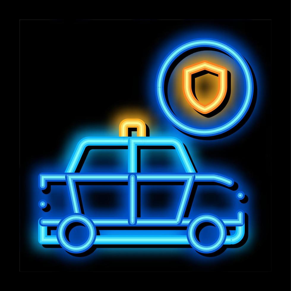 Politie auto machine neon gloed icoon illustratie vector