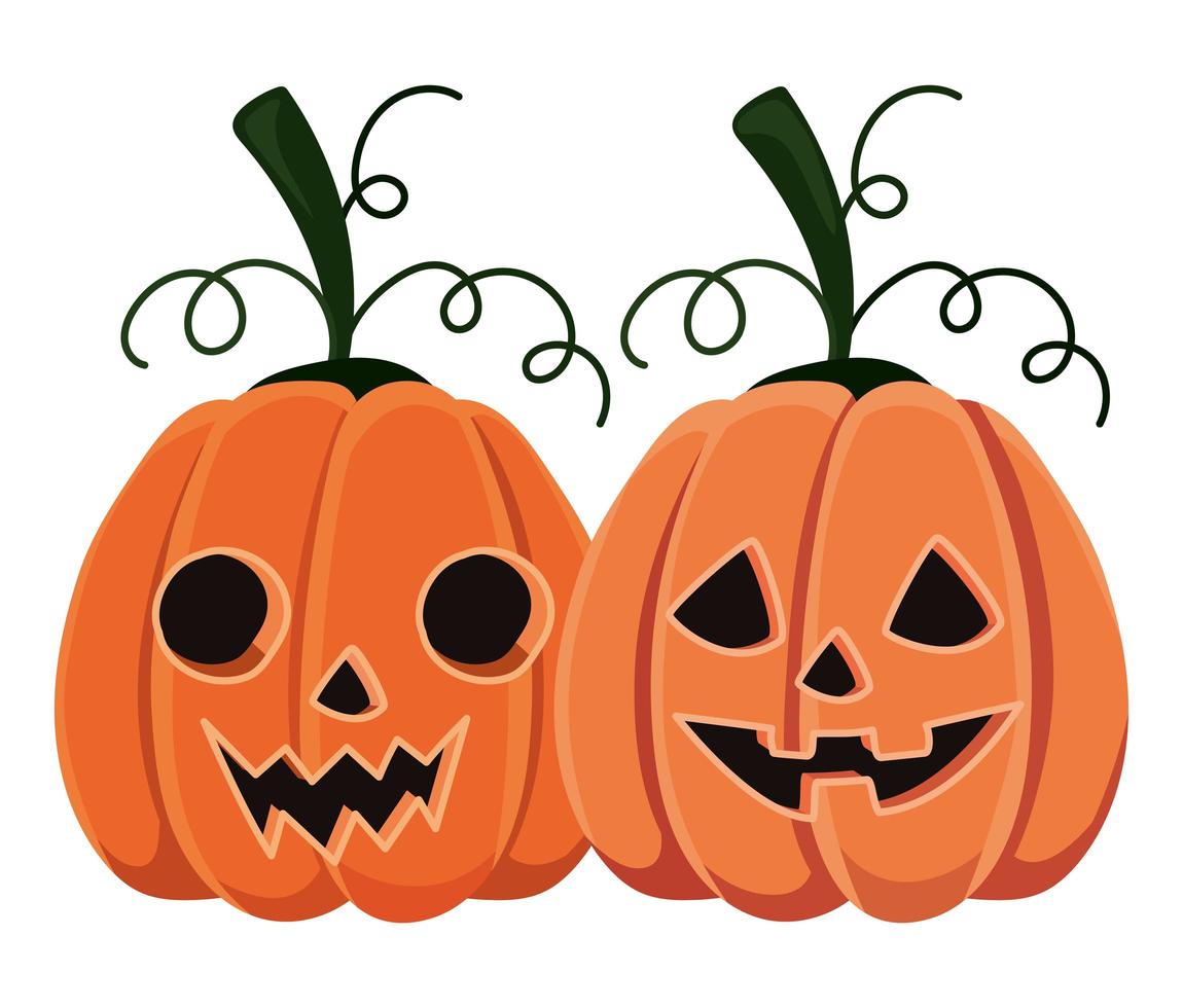 halloween pompoenen tekenfilms ontwerp vector