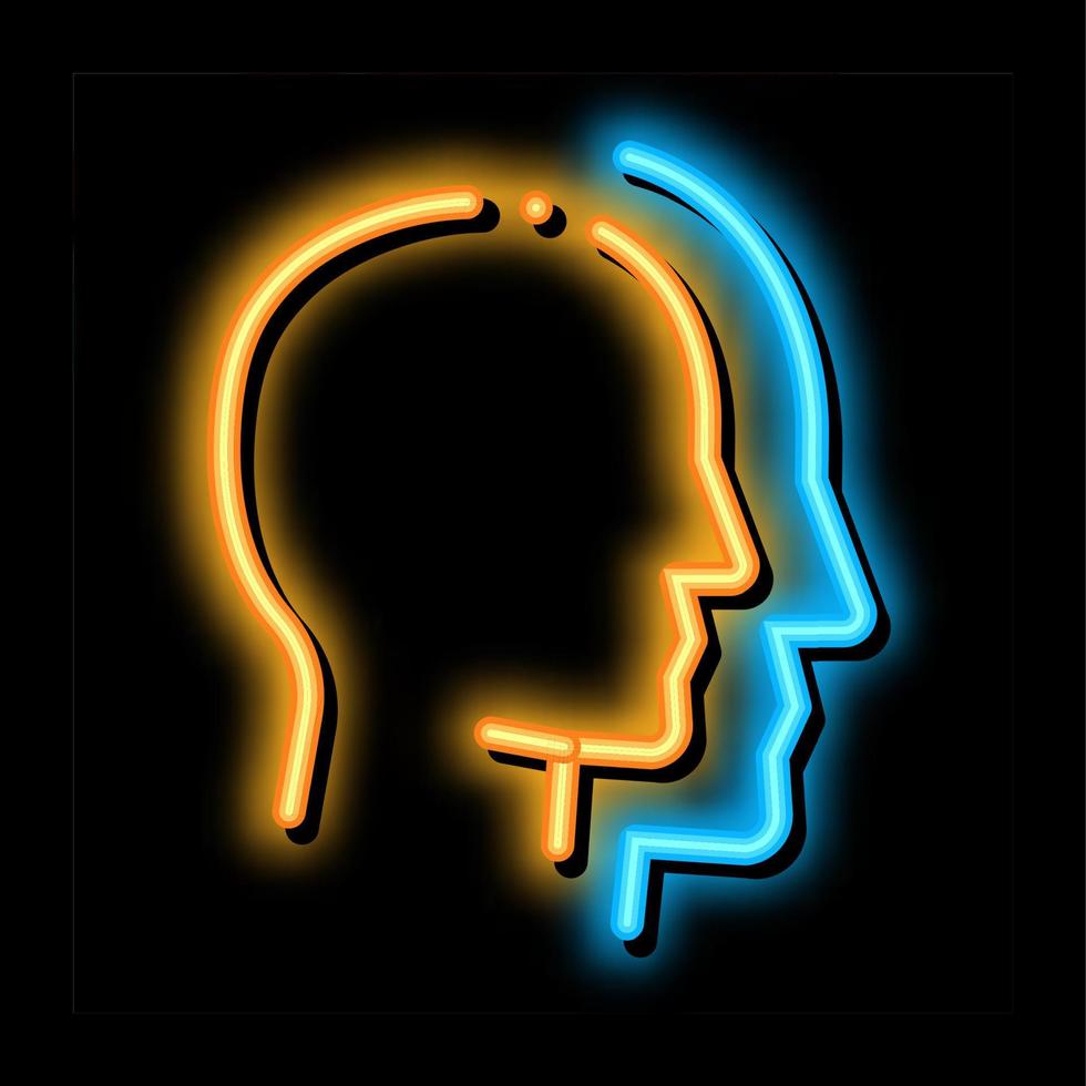 menselijk hoofd kopiëren silhouet neon gloed icoon illustratie vector