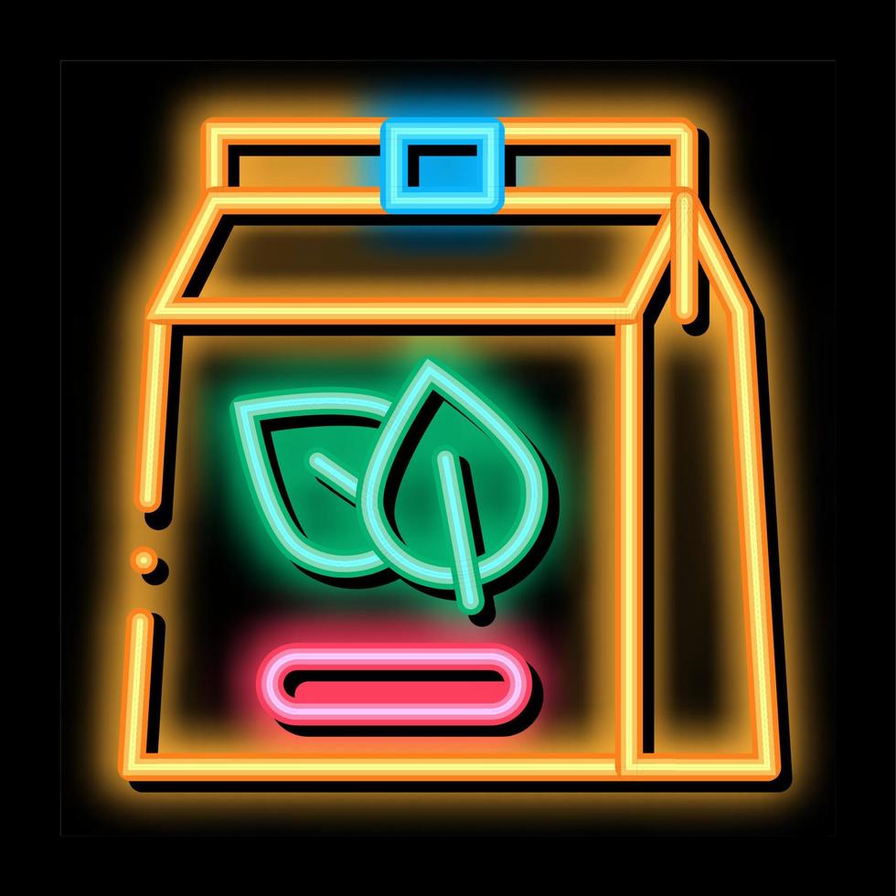 groen thee zak neon gloed icoon illustratie vector