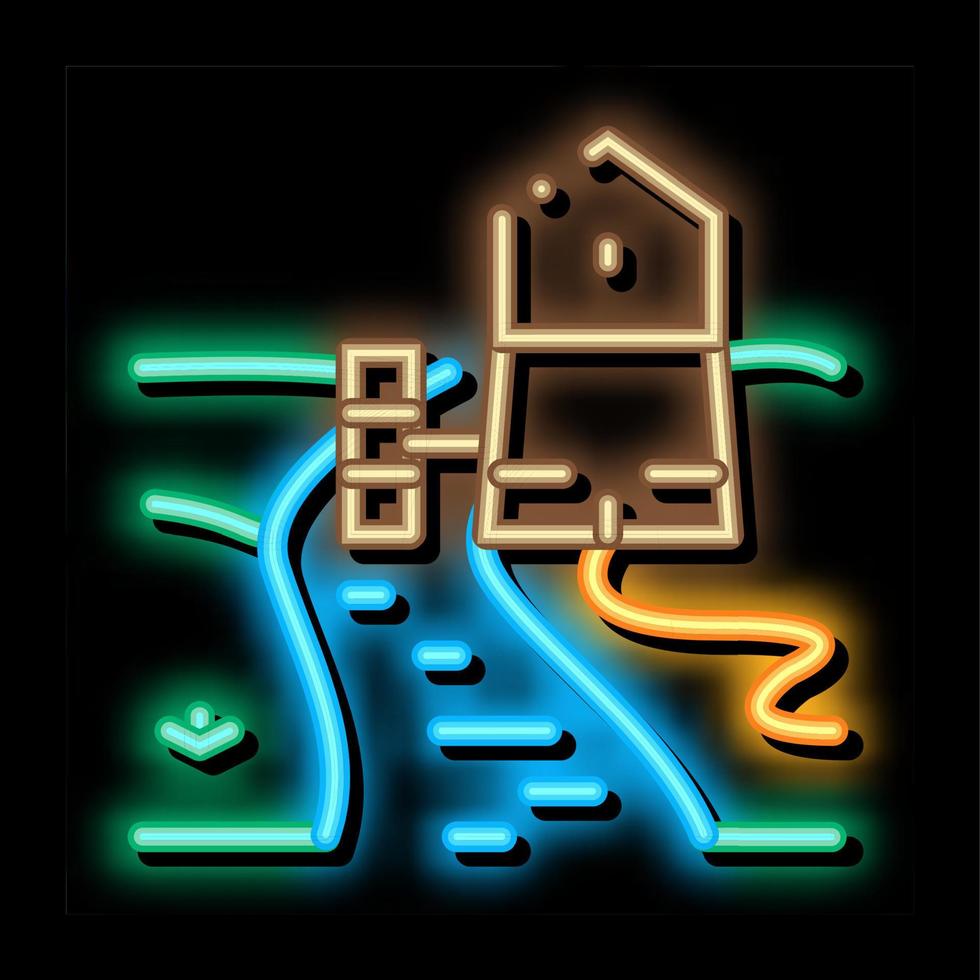 water molen neon gloed icoon illustratie vector