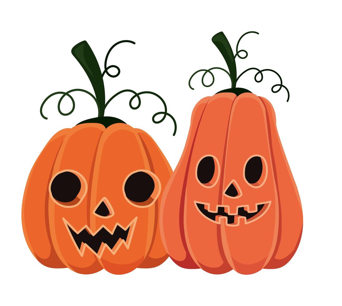 halloween pompoenen tekenfilms ontwerp vector