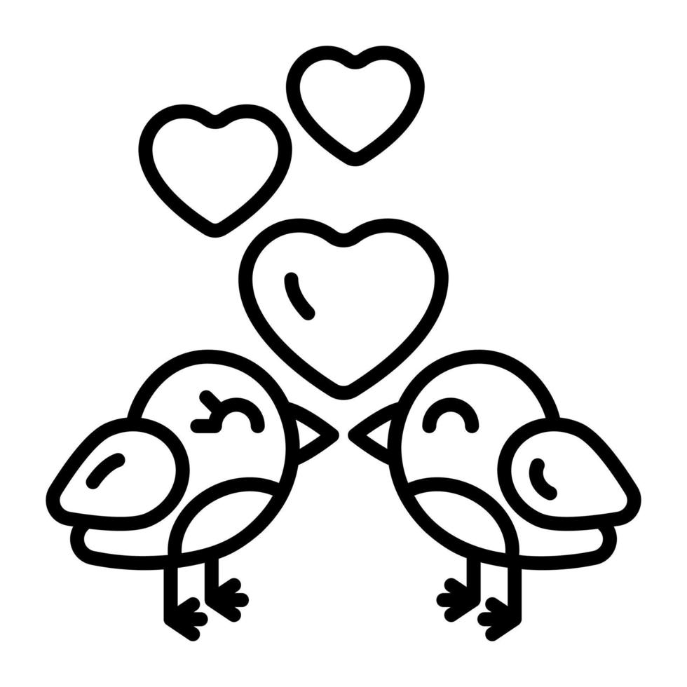 mooi vector icoon van liefde vogels, bewerkbare stijl