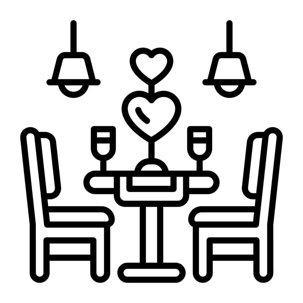 mooi ontworpen vector van romantisch diner, klaar naar gebruik icoon
