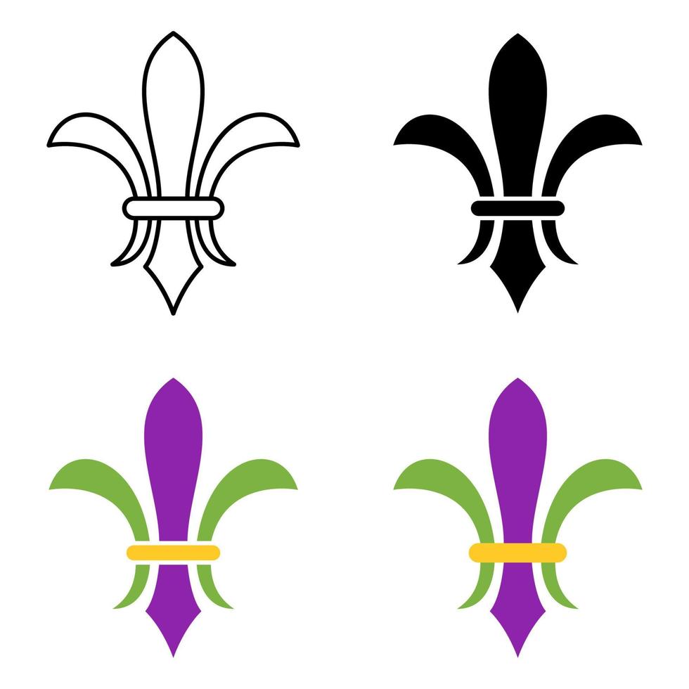 fleur de lis in vlak stijl geïsoleerd vector