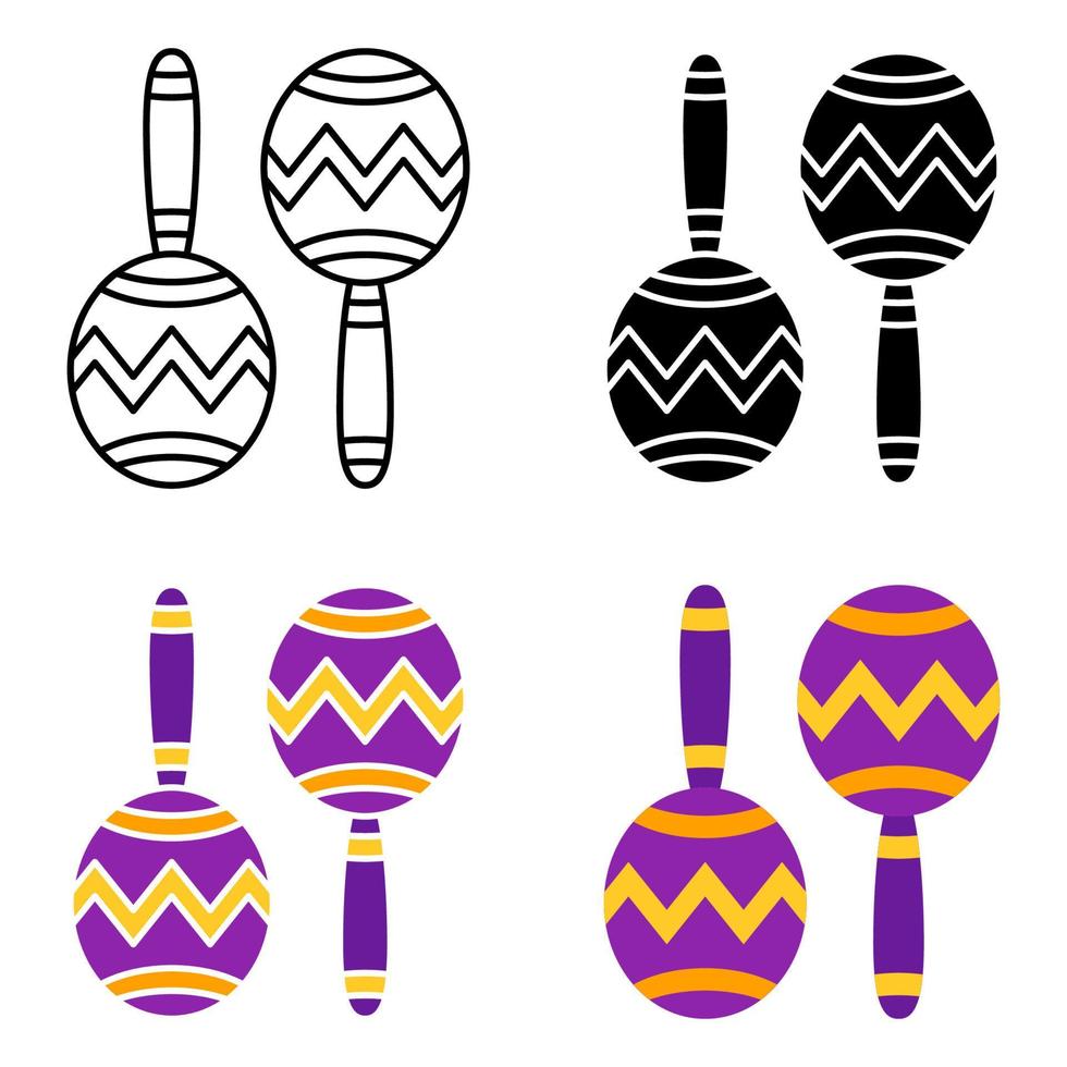 maracas in vlak stijl geïsoleerd vector