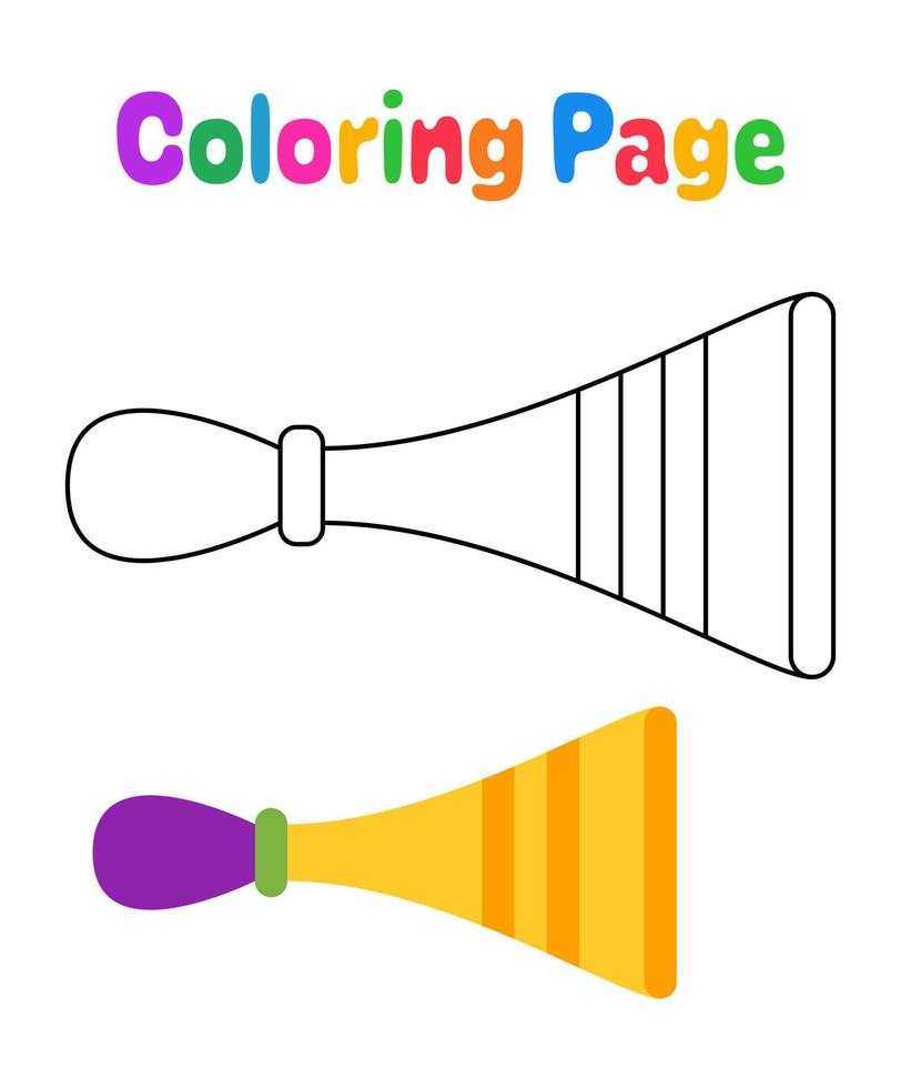 kleur bladzijde met partij toeter voor kinderen vector