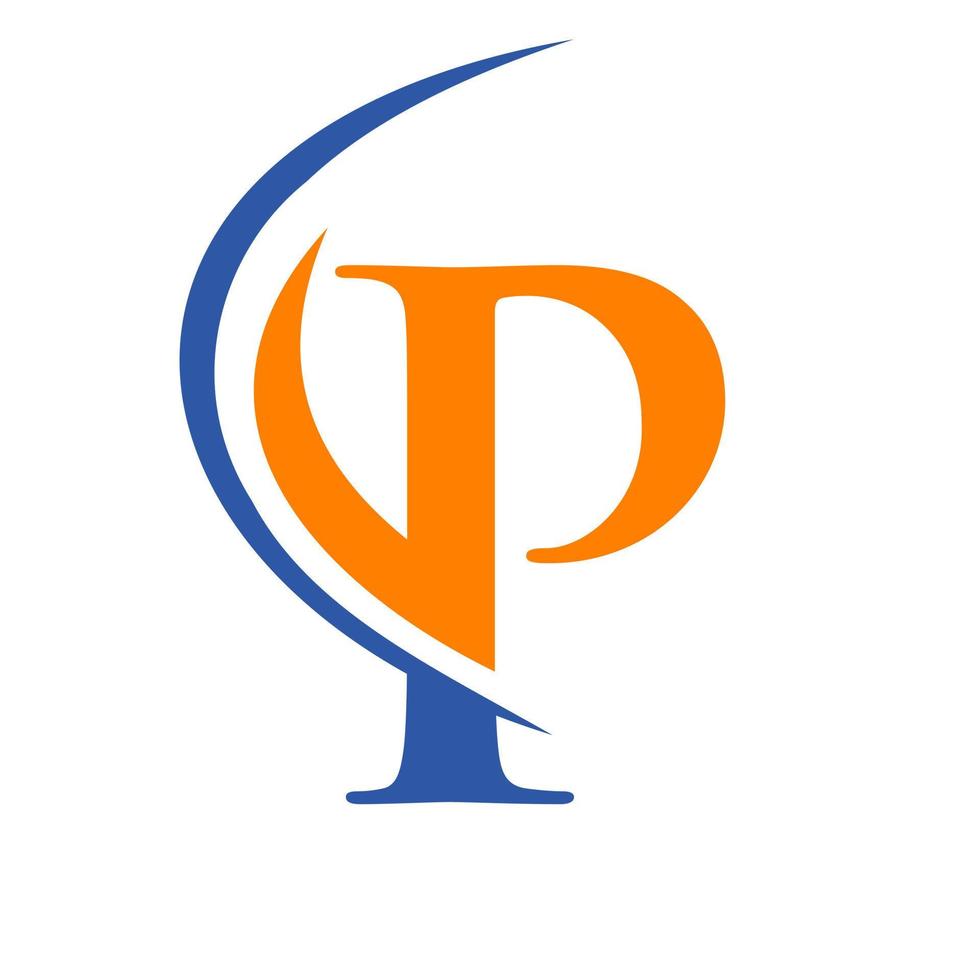 modern brief p logo sjabloon vector