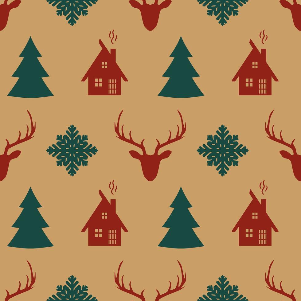 retro Kerstmis naadloos patroon. vector