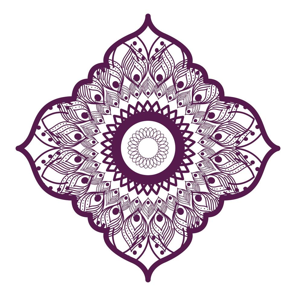 mandala in frame paars ontwerp vector