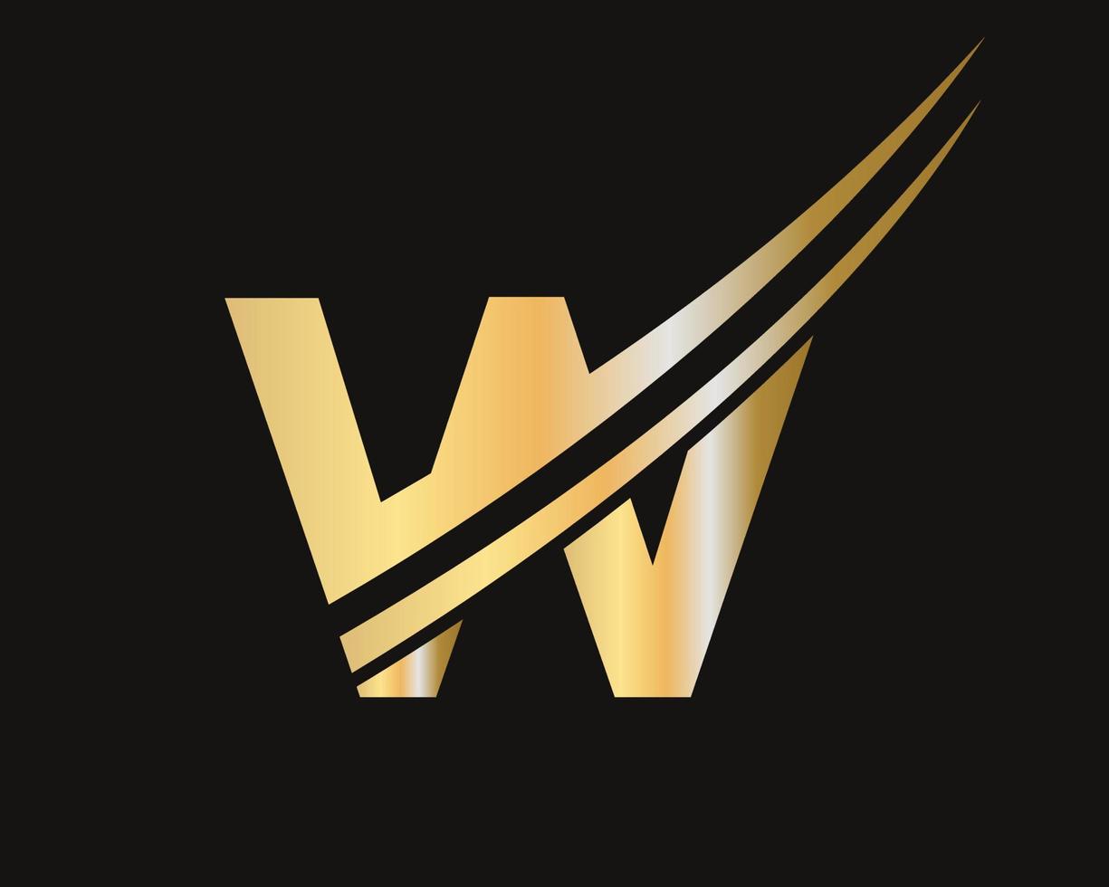 eerste brief w logo sjabloon modern en gemakkelijk ontwerp vector