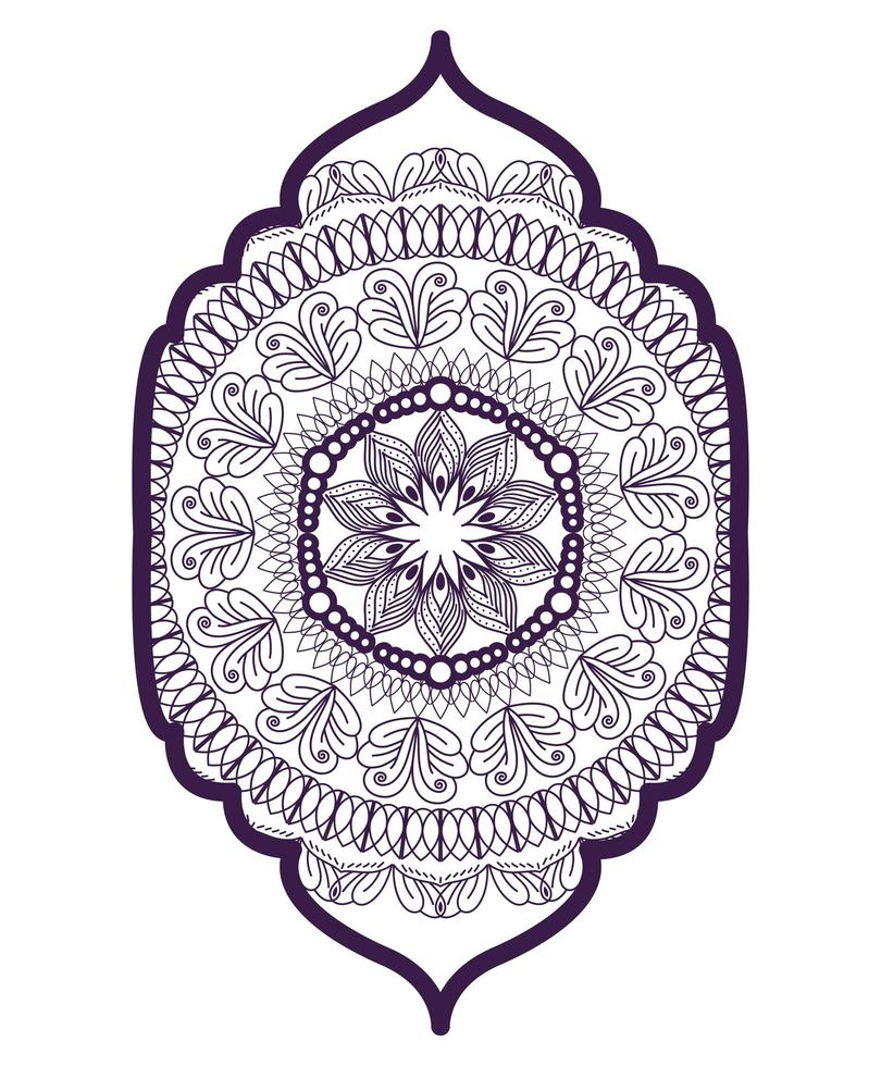 mandala in frame paars ontwerp vector