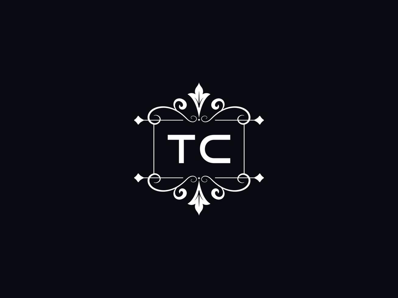 professioneel tc logo, minimalistische tc luxe logo brief ontwerp vector