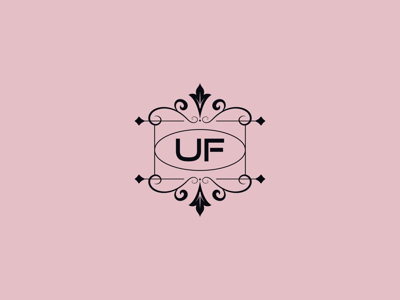 creatief uf logo icoon, elegant uf luxe brief logo vector