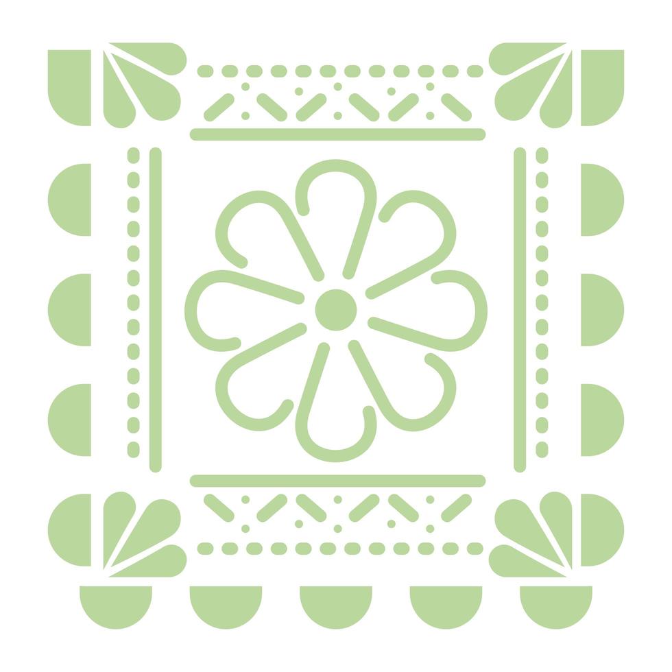 Mexicaanse groene bloem pictogram op witte achtergrond vector