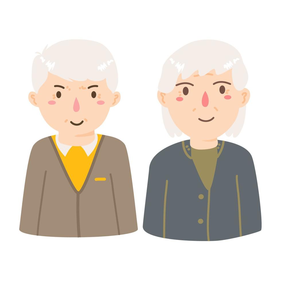 portret van schattig gelukkig ouderen paar vector